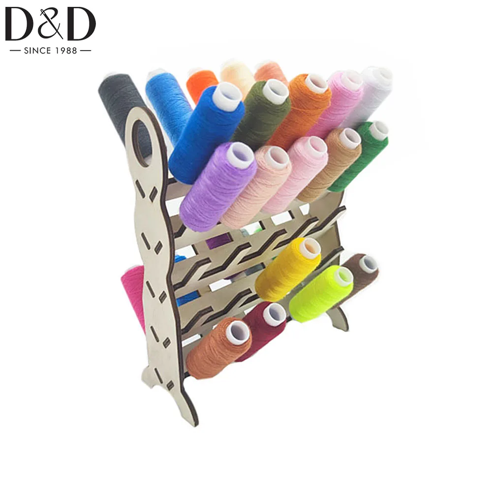 

Wooden Thread Holder Organizer with Hanging Hooks for Embroidery Quilting and Sewing Threads Detachable Thread Rack Storage Tool