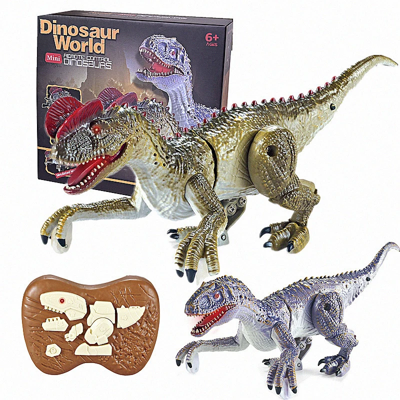 2024 New 2.4G Remote Control Dinosaur Jurassic World Remote Control Velociraptor Simulation Walking Animal Toy Gift for Children