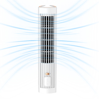 Portable Desk Fan Bladeless Tower Fan USB Rechargeable 3 Speed Mini Vertical Air Conditioner Standing Tower Fan for Home Kitchen