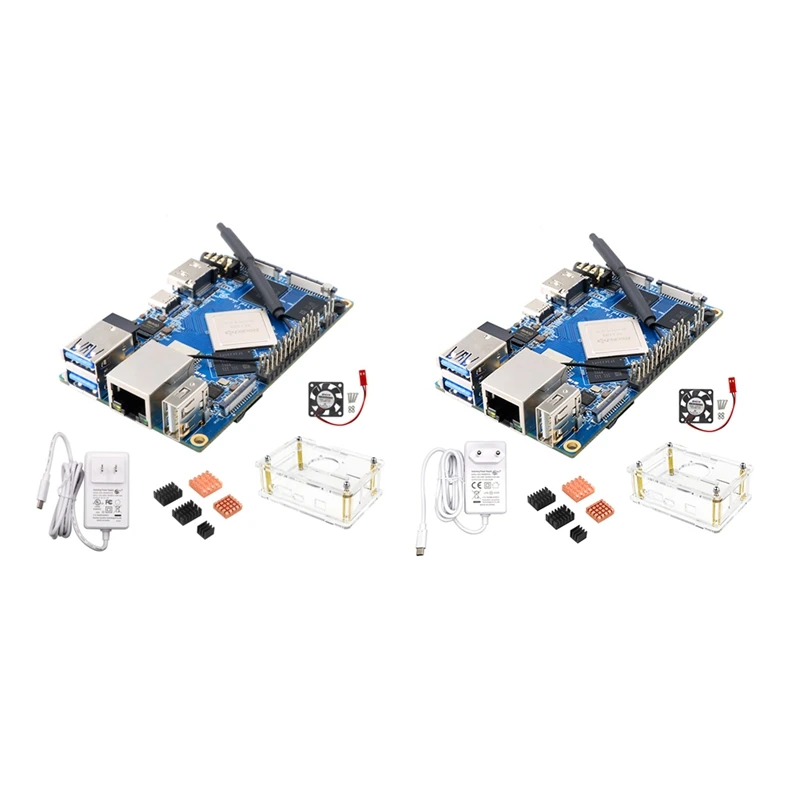 

For Orange Pi 4 LTS 4GB LPDDR4 16GB EMMC Rockchip RK3399 Wifi+BT5.0 Gigabit Ethernet Development Board Heatsinks