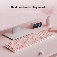 104 Keys Gaming Keyboard Wired Keyboard Color Matching Backlit Mechanical Feel Computer E-sports Peripherals for Desktop Laptop