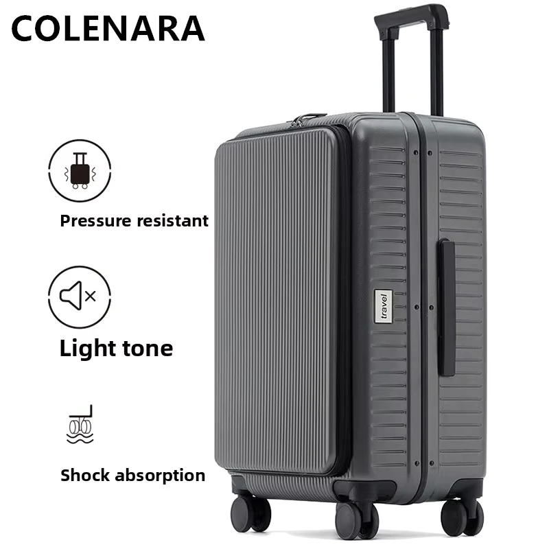 

COLENARA Travel Luggage ABS + PC Boarding Box Large Capacity Trolley Case Multi-function Password Box 20"24 Inch Suitcase