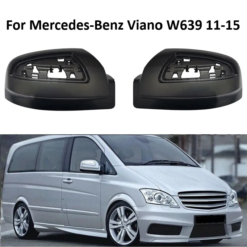 

Matte Black Rear Mirror Cover Cap Shell Housing For Mercedes-Benz Viano W639 2011 2012 2013 2014 2015 A0008111222 A0008111322