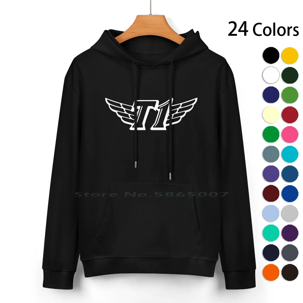 Skt T1 White Huge Logo Pure Cotton Hoodie Sweater 24 Colors Telecom Skt T1 Gg Benq Penta Riot Op Lcs Fan Tag Case Phone 5s 4s