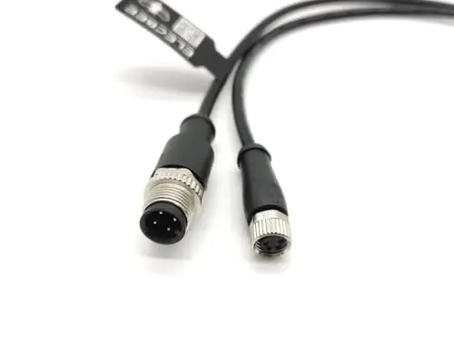 【5M】M12 to M8 4-Pin Waterproof Cable, 4 Core Male to Female Straight A-Code Non-Shielded AWG24