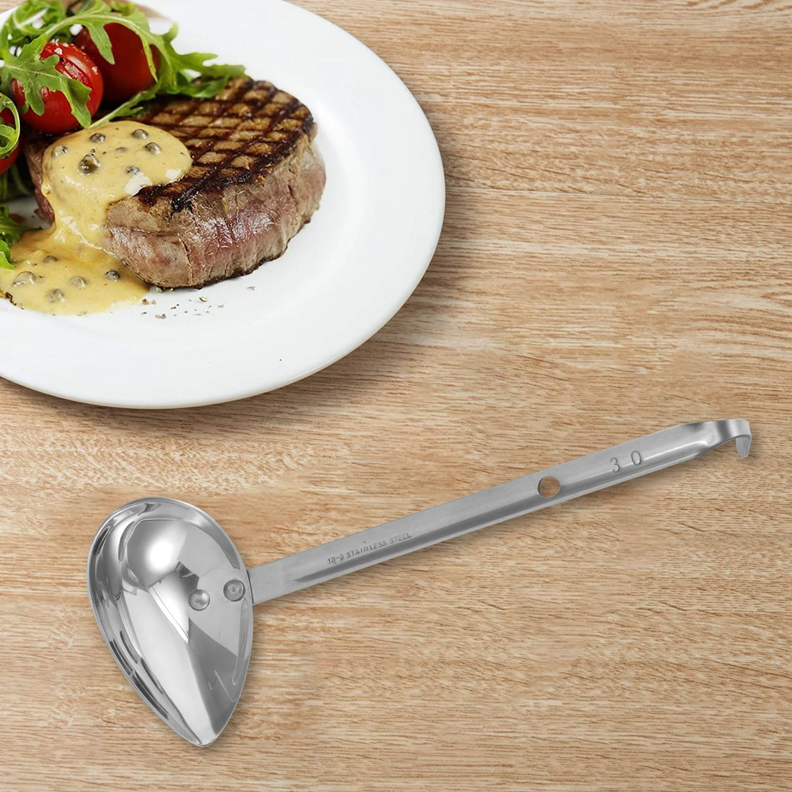 

Stainless Steel Drizzle Spoon For Western Sauce Decoration Extended Handle Smooth Easy Clean Rust-Resistant Kitchen Tool Unique