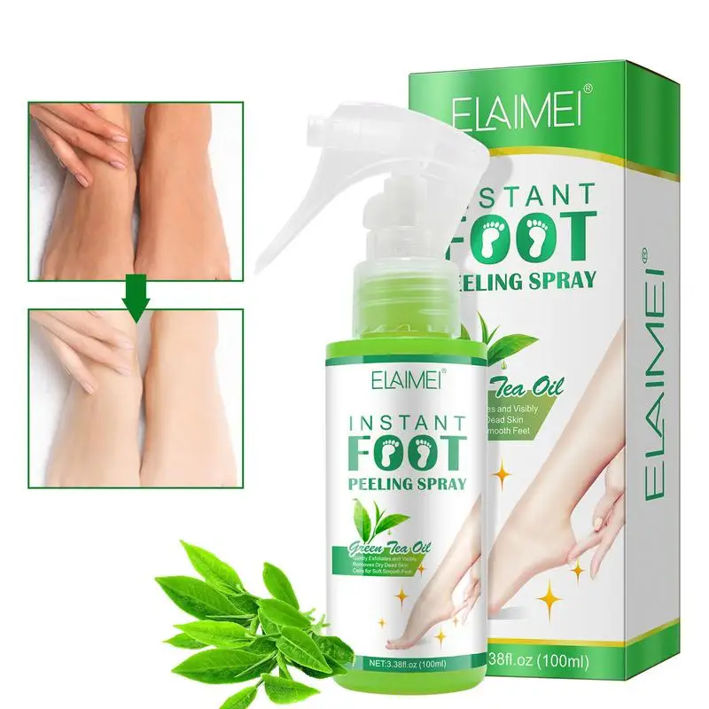 Green Tea Foot Peel Callus Remover For Feet With Green Tea Essence 100ml Foot Scrubber Exfoliator Dead Skin Remover Moisturizes