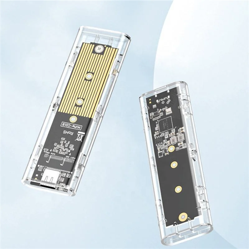 

2X M.2 NGFF SATA Dual Protocol SSD Case Clear USB Type C 10 Гбит/с PCI-E M2 SSD Внешний корпус Жесткий диск-[Y03A]