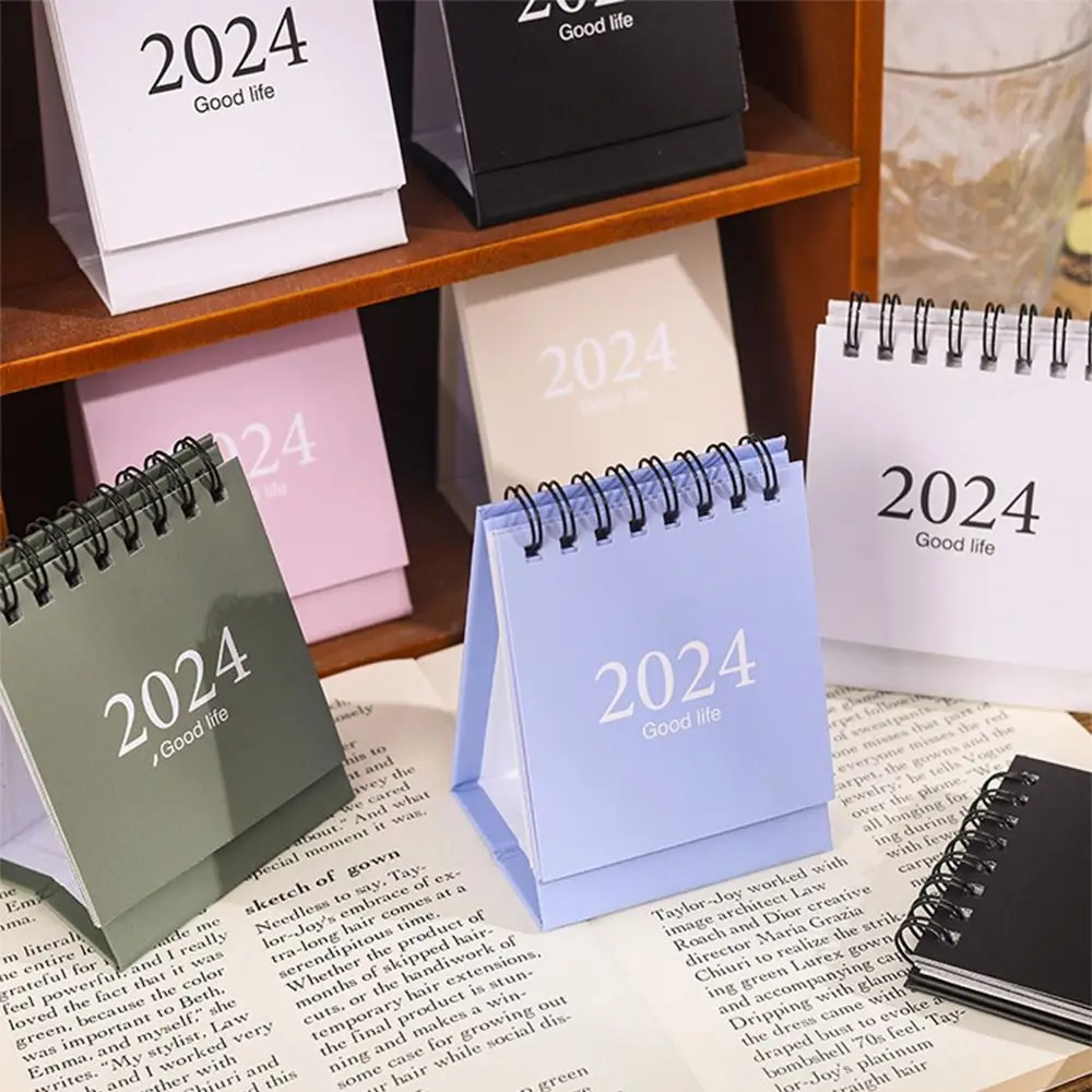 1 PCS Minimalism 2024 Calendar Durable Standing Flip Calendar Simple Schedule Planner For Festival Gifts