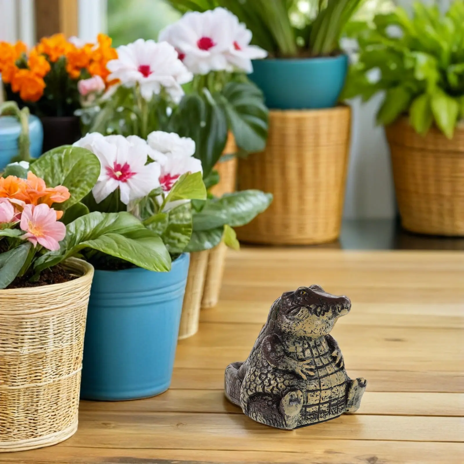 Outdoor Waterproof Garden Key Storage Box Resin Faux Alligator Hidden Key Holder Anti-Theft Decorative Safe for Yard Patio