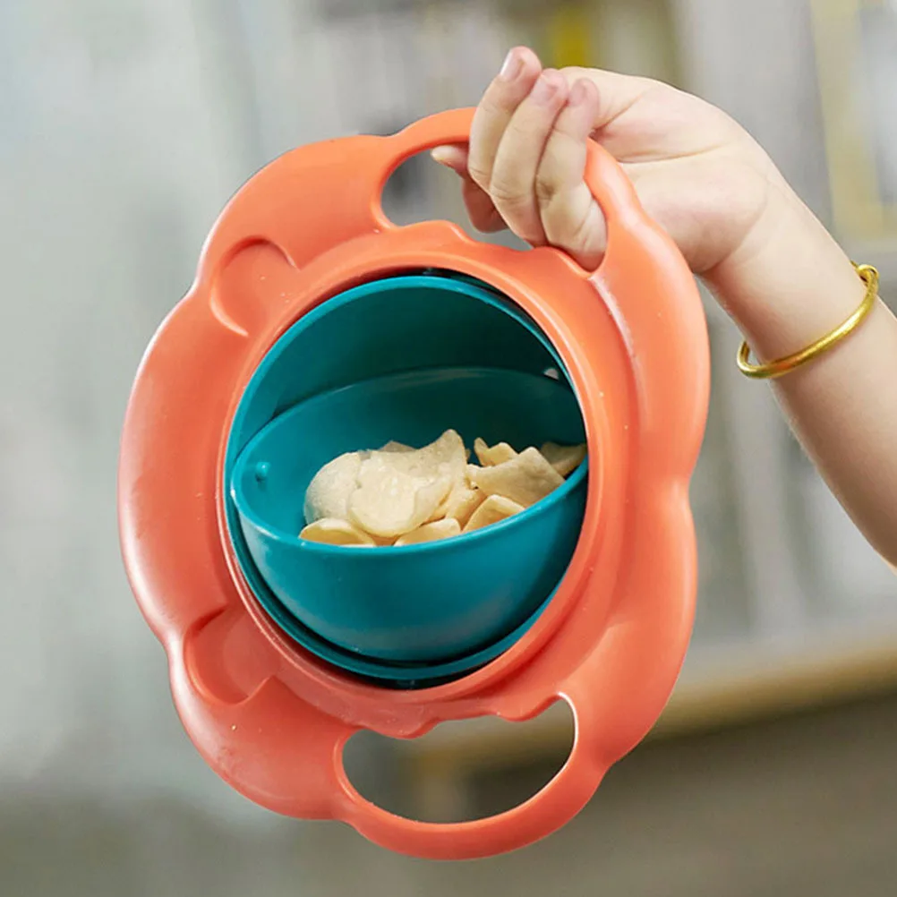 

Children Rotary Balance Bowl Toddler Spill Proof 360 Rotate Spill Resistant Kids Feeding Training Self-Feed Bowl