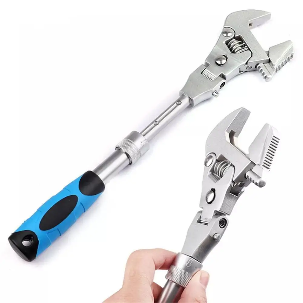 Manual Tool Ratchet Wrench 10 Inch 5 In 1 Household Maintenance Pulley Wrench 180 Degree Folding Adjustable Torque Wrench