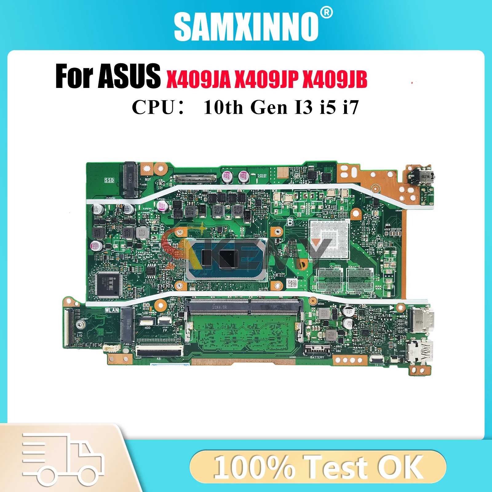 

X409JA Материнская плата для ноутбука ASUS F409J X409JB R409J X409J Y4200J X409JP A409J Материнская плата 10-го поколения I3 i5 i7 100% тест OK stk