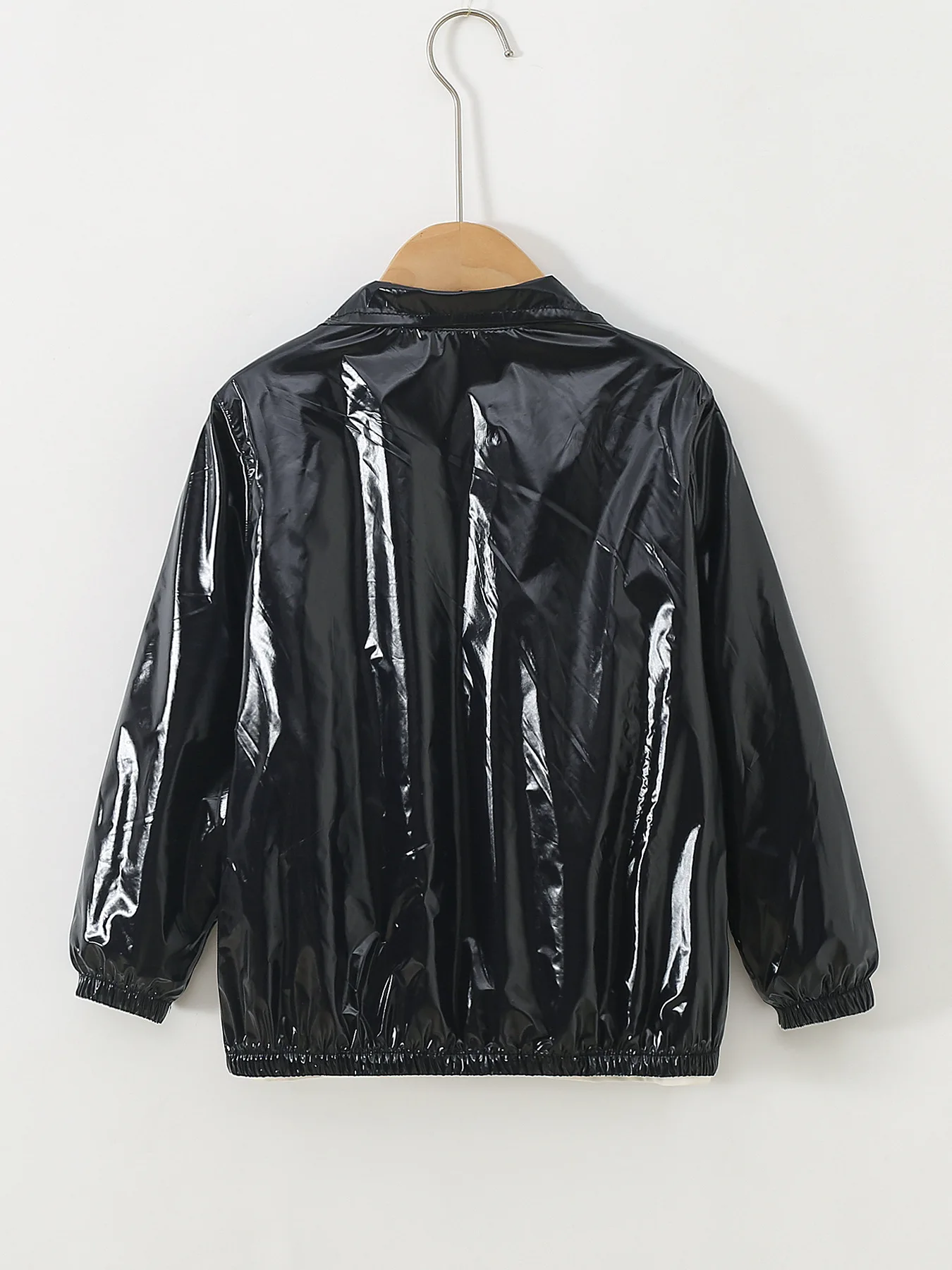 Mädchenjacke für 5-12 Jahre, Herbst, dünn, farbenfroh, glänzend, wasserdicht, Reißverschluss, Revers, Mädchen-Oberbekleidung, neue Kinderkleidung – Detail 21