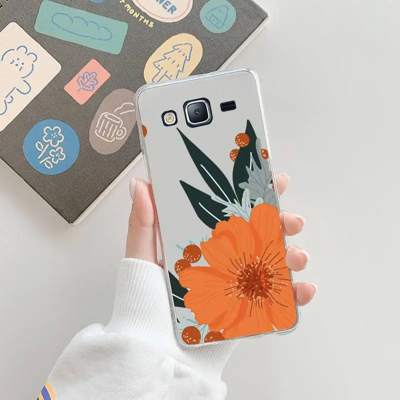 Funda de teléfono con flores para Samsung Galaxy, carcasa transparente para Samsung Galaxy A S 22 52 20 21 71 10 51 50 12 40 fe ultra plus