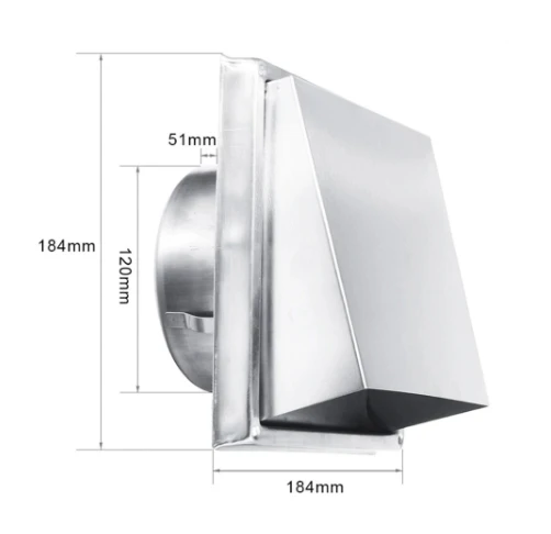 Wall Air Vent Outlet 304 Stainless Steel Metal Cover Exhaust Grille 125mm/150mm Adjustable Air Valve For Bathroom Kitchen Office