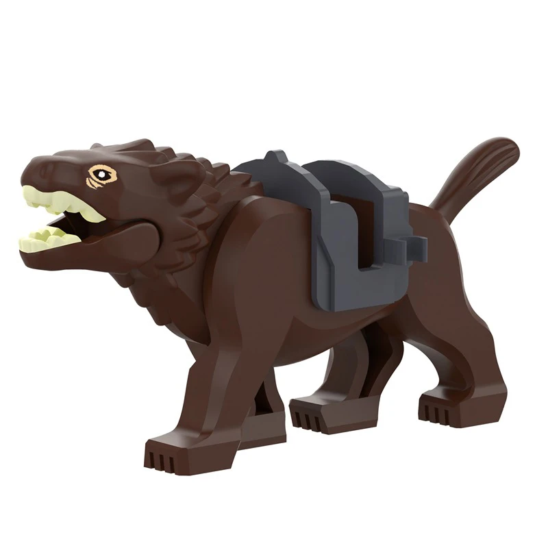 MOC 1PCS The Middle Ancient Wolf Mount Building Block For Lordesd Ring Animal Figures Bricks Particle Toy Children Birthday Gift