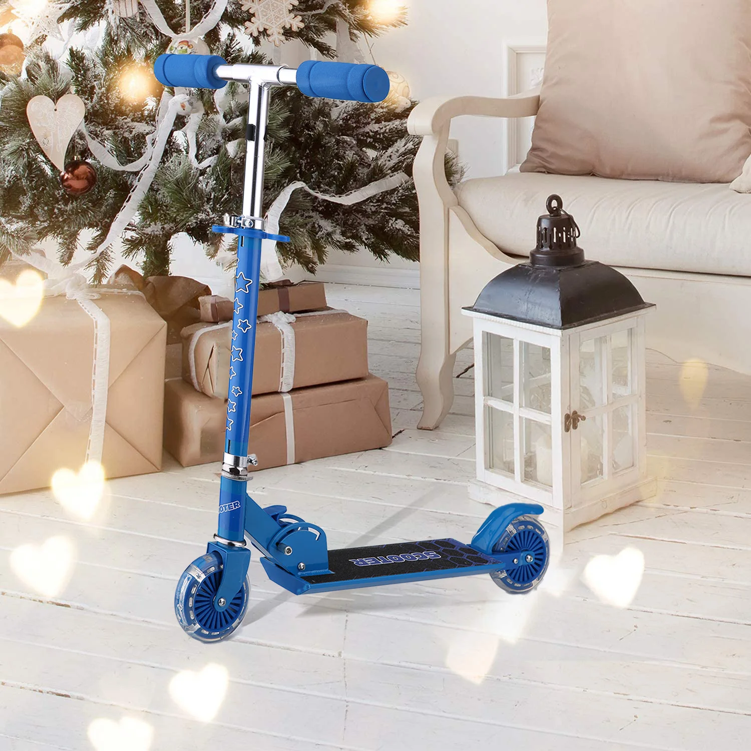 Kick Scooter for Kids Ages 6+ With 2 Wheels, Adjustable Height & Foldable, Sturdy Frame, City Work School Student Outdoo