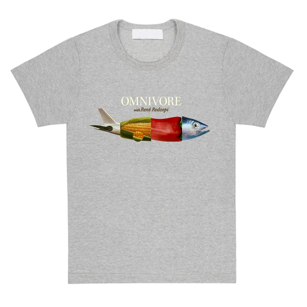 Unisex Streetwear Stampa TV Omnivore Pesce T-shirt grafica Manica corta in cotone Allentato Magliette maschili O-Collo Abbigliamento Moda Uomo Tees