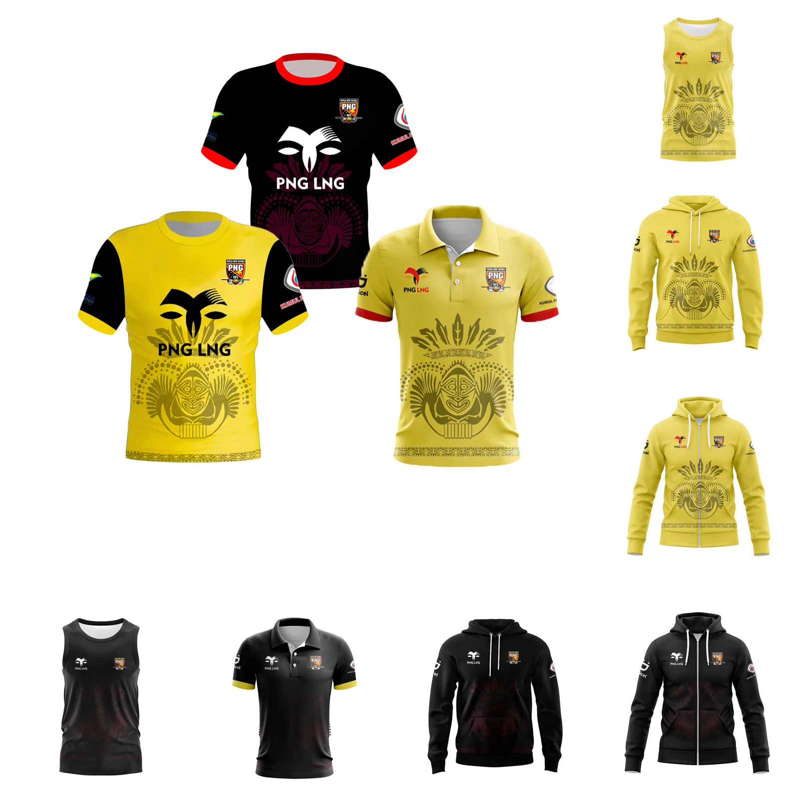 2025 PNG Kumuls رجل الرجبي جيرسي هوديس VestRugby جيرسي الرياضة المحملة هوديس سترة #1