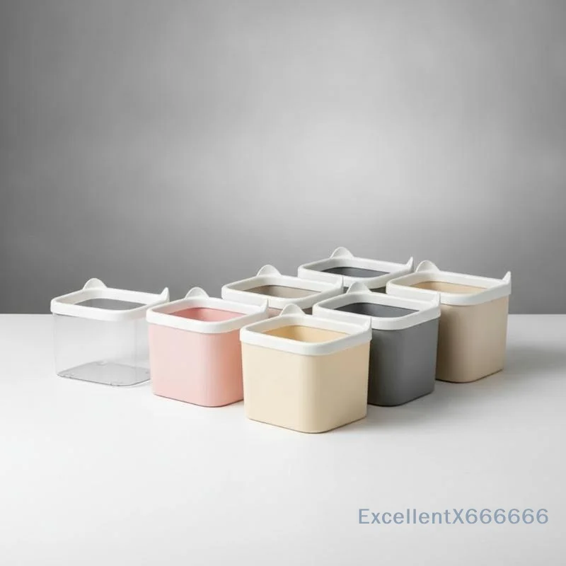 Cute Cat Ear Desktop Organizer Boxes Durable Lightweight Multi Color for Makeup Artist Travel Small Cosmetics Storage