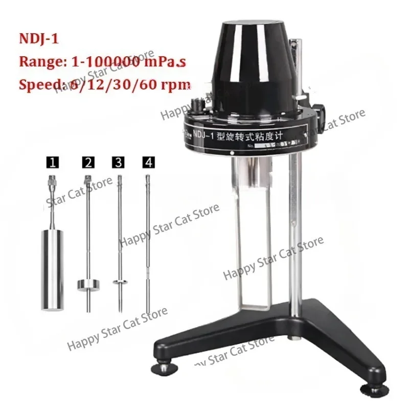 NDJ-1/ NDJ-4 Rotary Viscometer Viscosimeter Viscosity Meter Fluidimer with 1-4# Rotator Portable Viscosity Meter Tester 220V