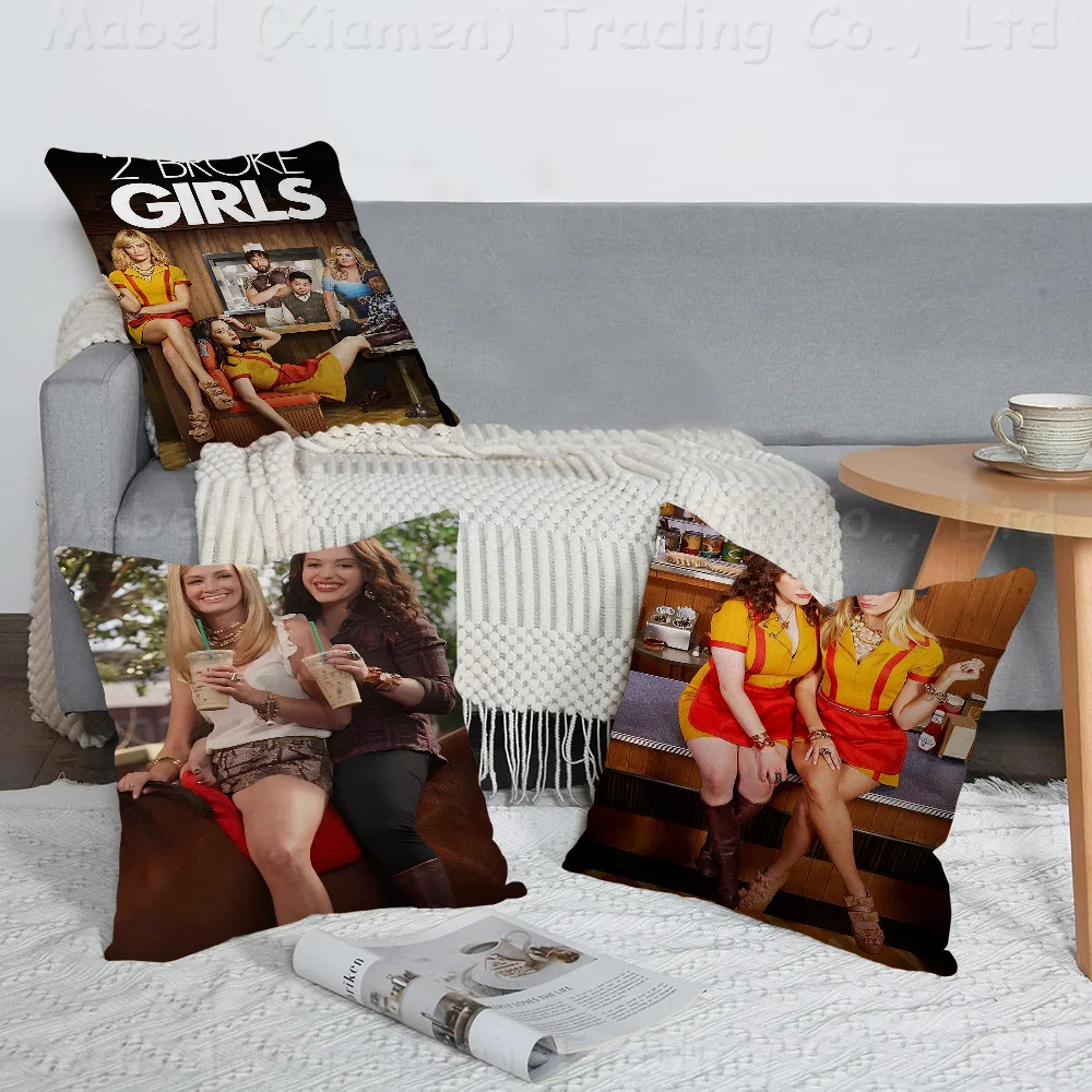 

TV Show 2 Broke Girls Cushion Cover Pillow Cover Decor Pillowcase Printed Cushion Case For Couch