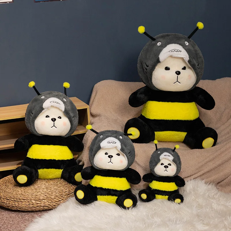 Muñeco de peluche de oso de transformación creativa Kawaii para niños y niñas, juguete de abeja de transformación, decoración de dormitorio, sofá, regalo