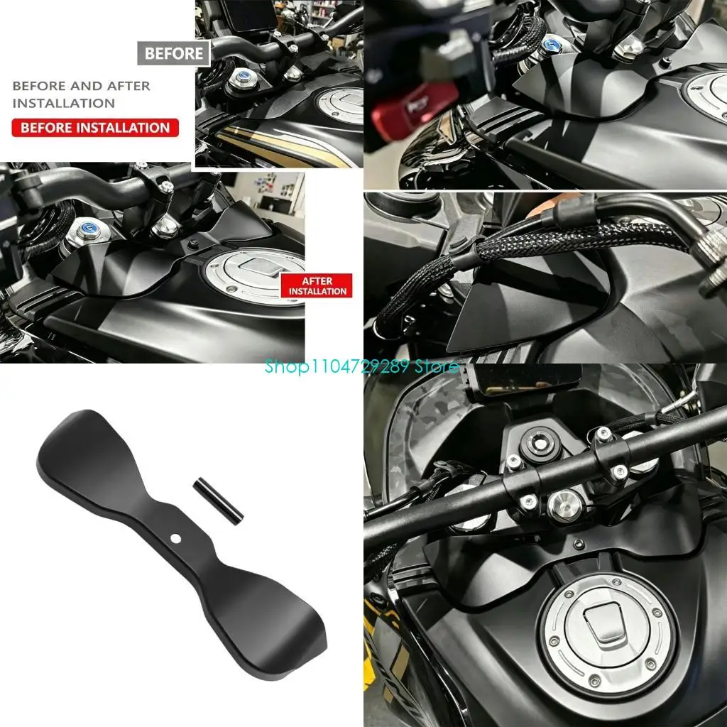 D8KE Black PETG Motorcycle Wind Deflector Panel, Cockpit Replacement Part with Dedicated Mounting Hole and Formed Panel