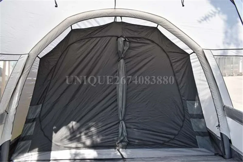 Outdoor Camping Tunnel Tents, Waterproof Family Glamping Tents, Luxury, 2 Rooms