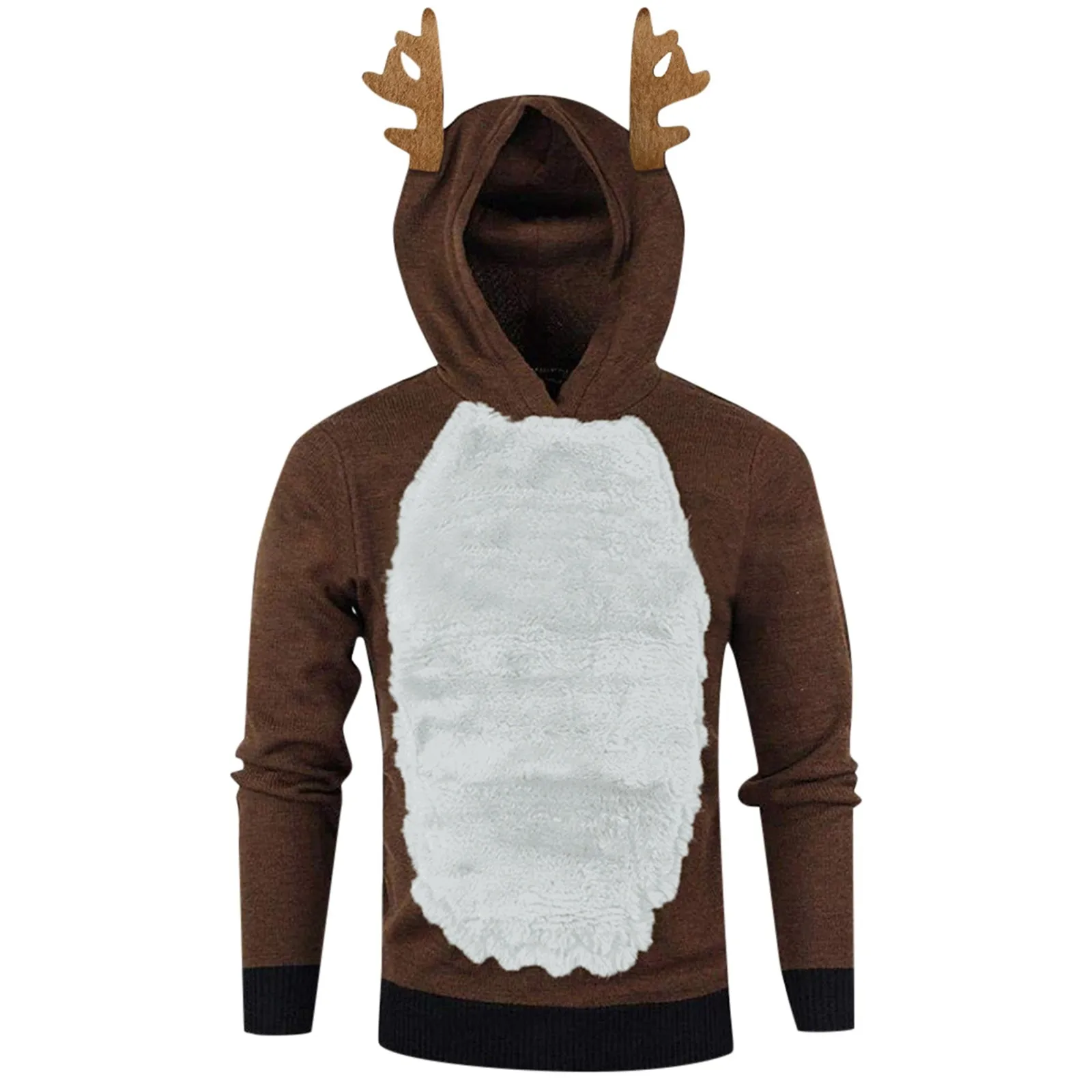 

Elk Christmas Hoodies Long Sleeve Deer Ear Xmas Sweatshirt Patchwork Reindeer New Year Hoodies Ropa De Mujer