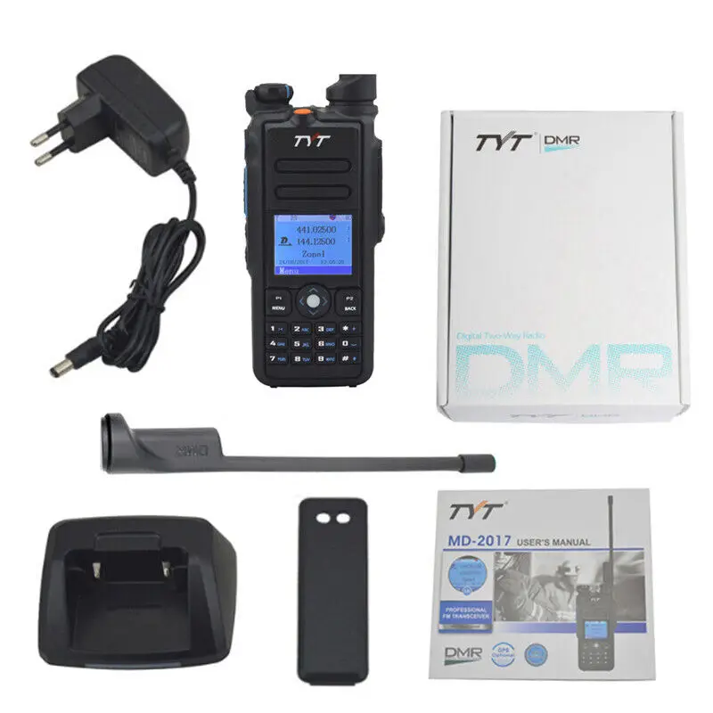 2 pz Originale TYT MD-2017 IP65 5 W Impermeabile Dual Band DMR Digitale Portatile Radio Bidirezionale