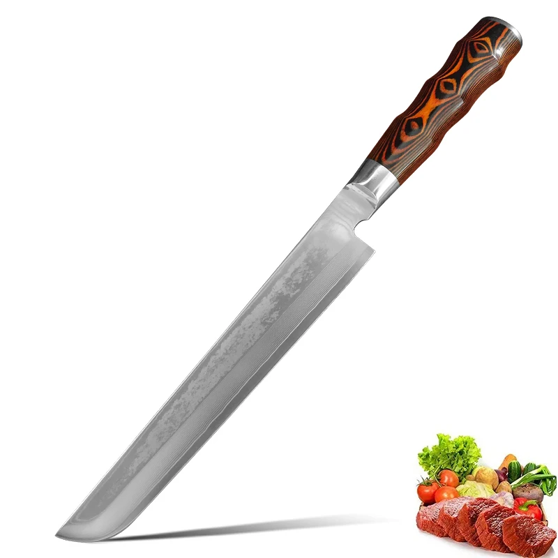 Damascus Steel Chef Knife Cleaver Meat Kitchen Knives Wood Handle Japanese Utility Slicing Salmon Sashimi Knife