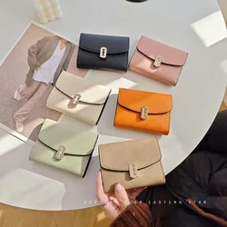 PU Leather Wallets for Women Short Purses Female Plaid Purses Card Holder Wallet Fashion Woman Metal Buckle Wallet Clutch Bag