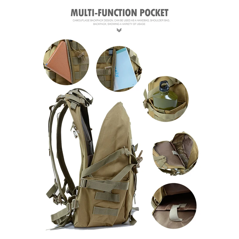 35L Men Hiking Tactical Backpack Outdoor Sport Hiking Trekking Backpack Camping Waterproof 3 Day Hunting Rucksack Backpack