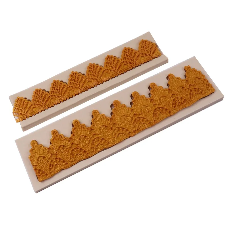 Long Lace Rose Silicone Border Mold, Cake Side Wrapping Mould, Fondant Cake Lace Edge Decorating Tool