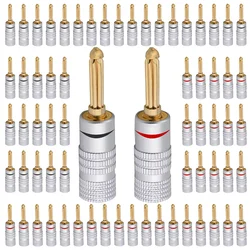 10Pcs/5Pairs 4MM 24K Gold-plated BANANA PLUGS Banana Connector With Screw Lock For Audio Jack Speaker Plugs