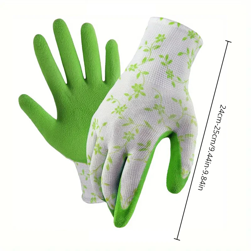 3 Pairs Garden Gloves One Size, Breathable Foam Latex Working Gloves For Gardening, Landscape, DIY 100% Pure Rubber