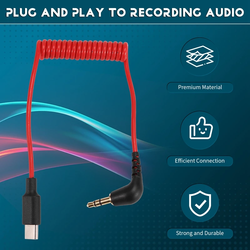 Type-C naar 3,5 mm kabel voor RODE Wireless Go II, haakse TRS mannelijke DAC AUX adapter audiosnoer vervanging