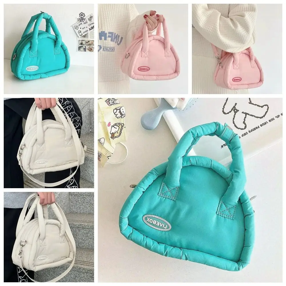 Cute Cloud Canvas Crossbody Bags Large Capacity Handbags Portable Makeup Bag Single Shoulder Bags