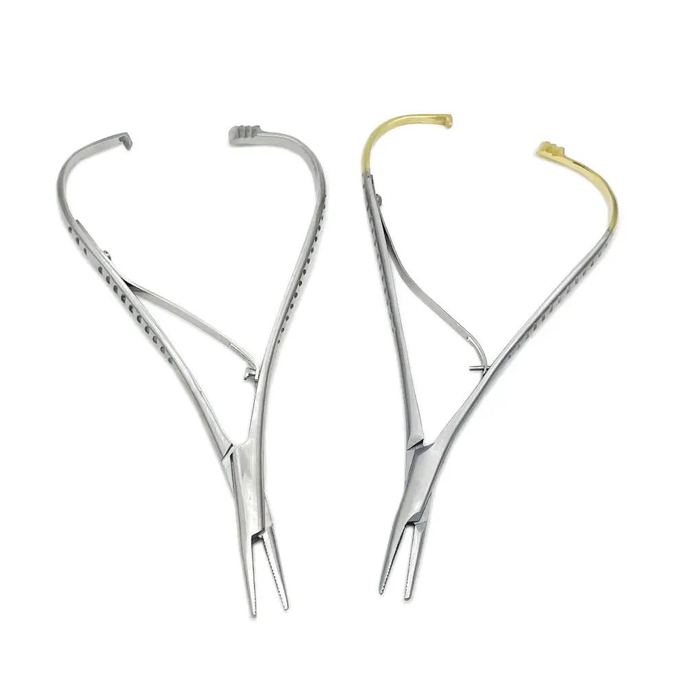 Dental Needle Holder Surgical Instruments Dental Orthodontic Mathieu Needle Holder Tip TC Premium Dental Tools 14cm