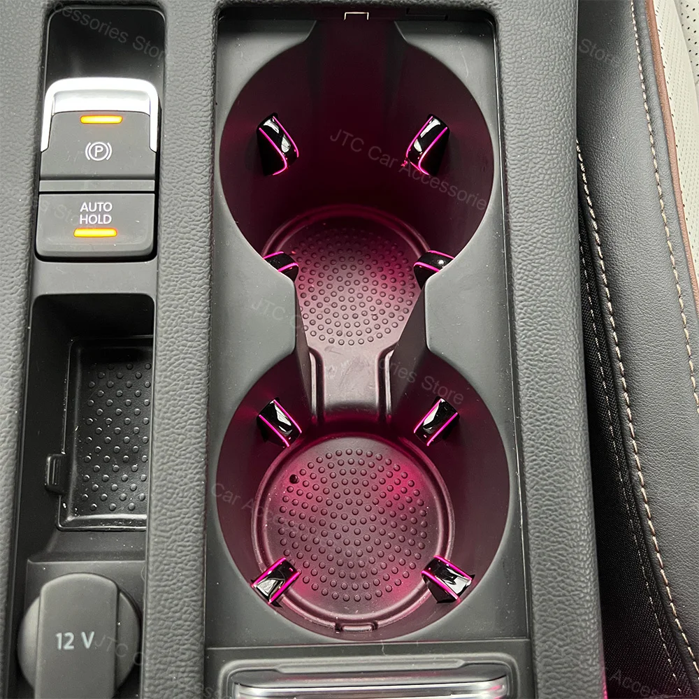 Cup Holder Multicolor Ambient Light For Volkswagen Tiguan Passat B8 Tayron Arteon 2019, For Passat Interior Lighting Upgrade