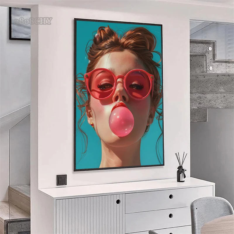 Bubble Gum Ice Cream Lollipop Candy Sweet Youth Girls Posters Prints Canvas Painting Fashion Figure Pictures Home Decor Wall Art