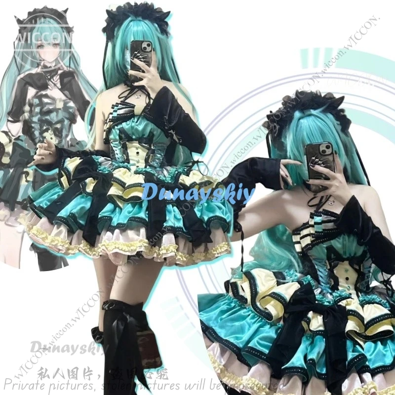 PJSK Anime Cosplay Halloween Costume Party Wig Princess Kawaii Fancy Comic-Con Fanart Project Sekai Colorful Stage mikku Lolita