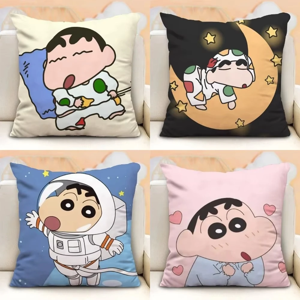 

Cute Cartoon Crayon Shin-chan Pillow Covers Decorative Home Double-sided Print Square Pillow Bedroom Room Decoration Pillowcase
