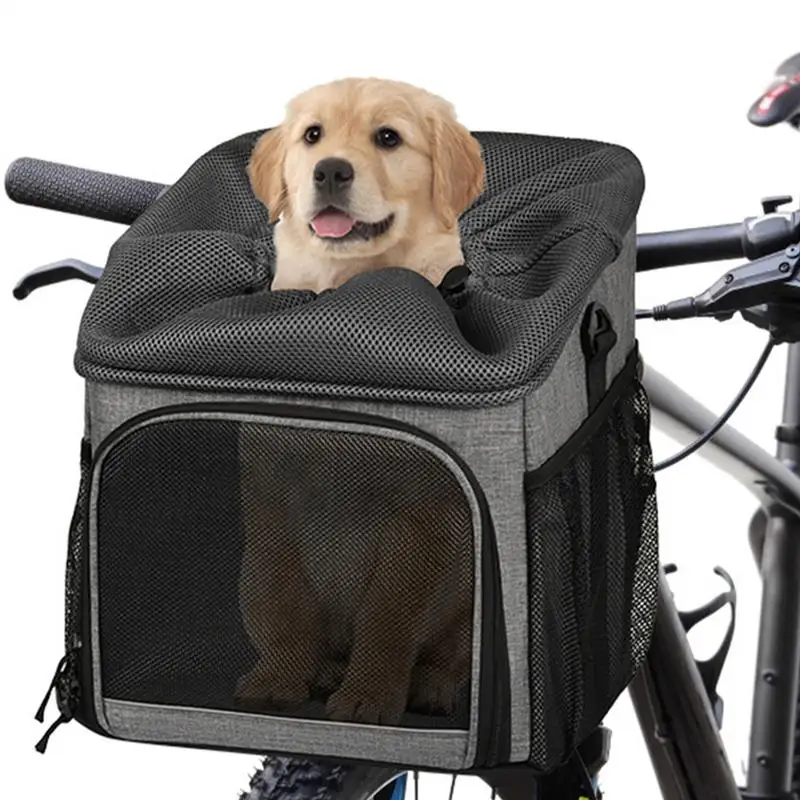 Pet Basket For Bike Pet Bike Basket Detachable Lightweight Attachment Carry Bag Breathable For Beach Grocery Mountain Backyard