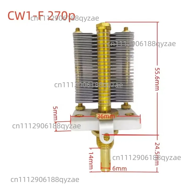 Suitable for CW1-270P High-frequency Air Adjustable Capacitor Resistant to High Voltage, Small Loop Antenna Ceramic Single Link