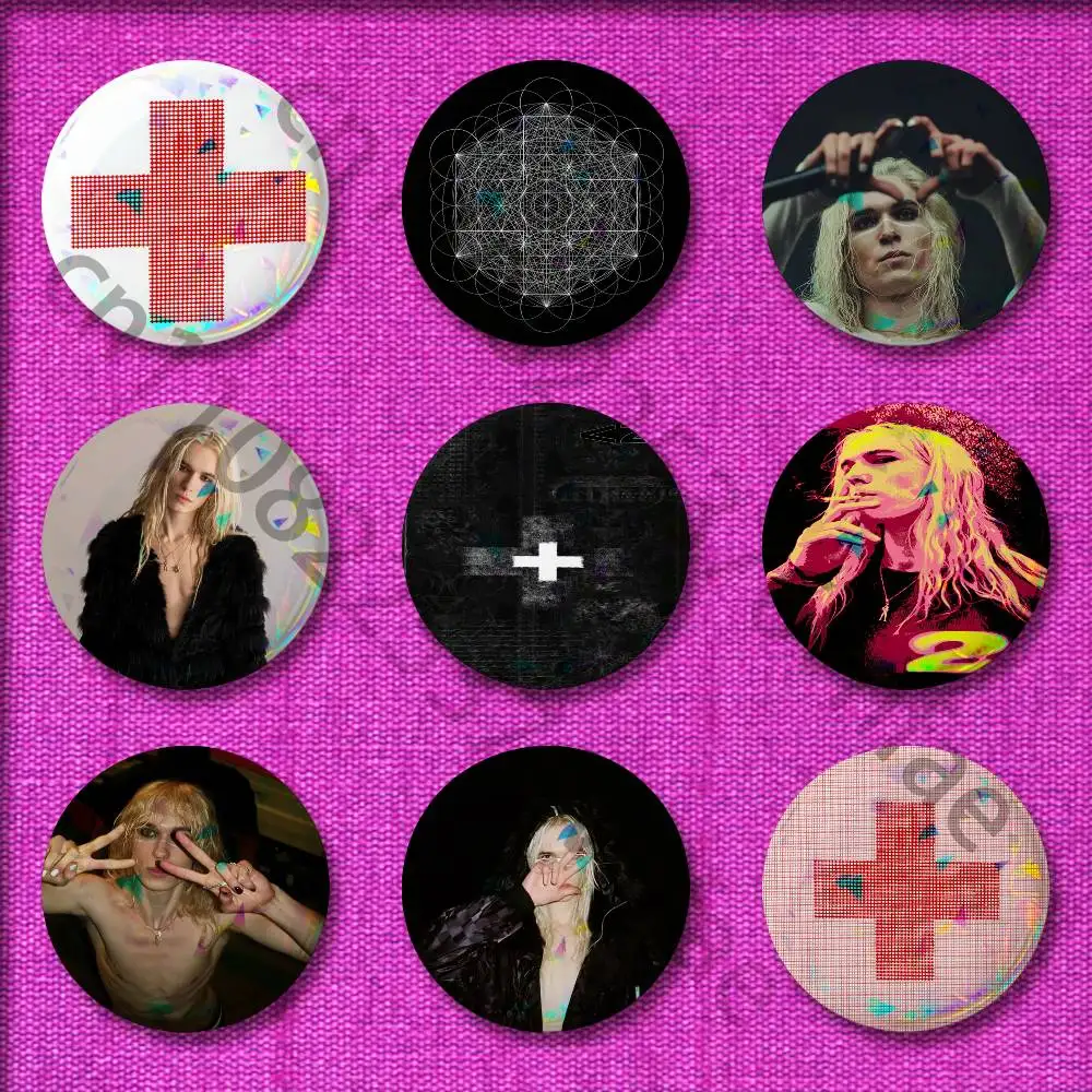 

2-2hollis White Tiger Star boy META Badge For 75mm 25mm 44mm 32mm 58mm Round Pin Brooch Insignia Shell Adornment