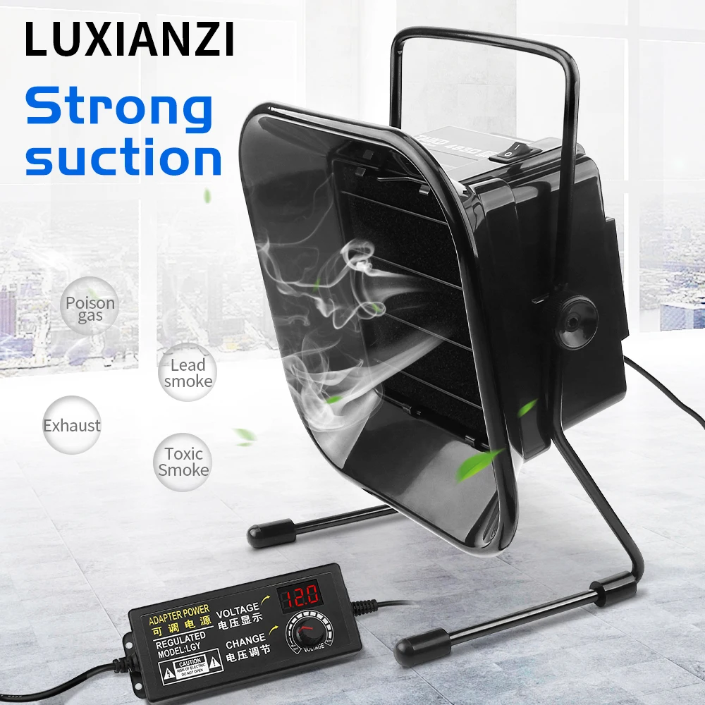 LUXIANZI Soldering Iron Smoke Absorber with Activated Carbon Filter 16/30/50/60W Fume Extractor Smoking Instrument Welding Tool