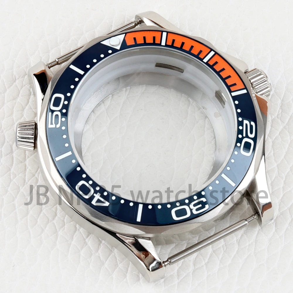 41mm Silver NH35 Watch Case Stainless Steel Fit Seiko NH35 NH36 Automatic Movement 31mm Dial Seamaster 300 Case Watch Parts image 3